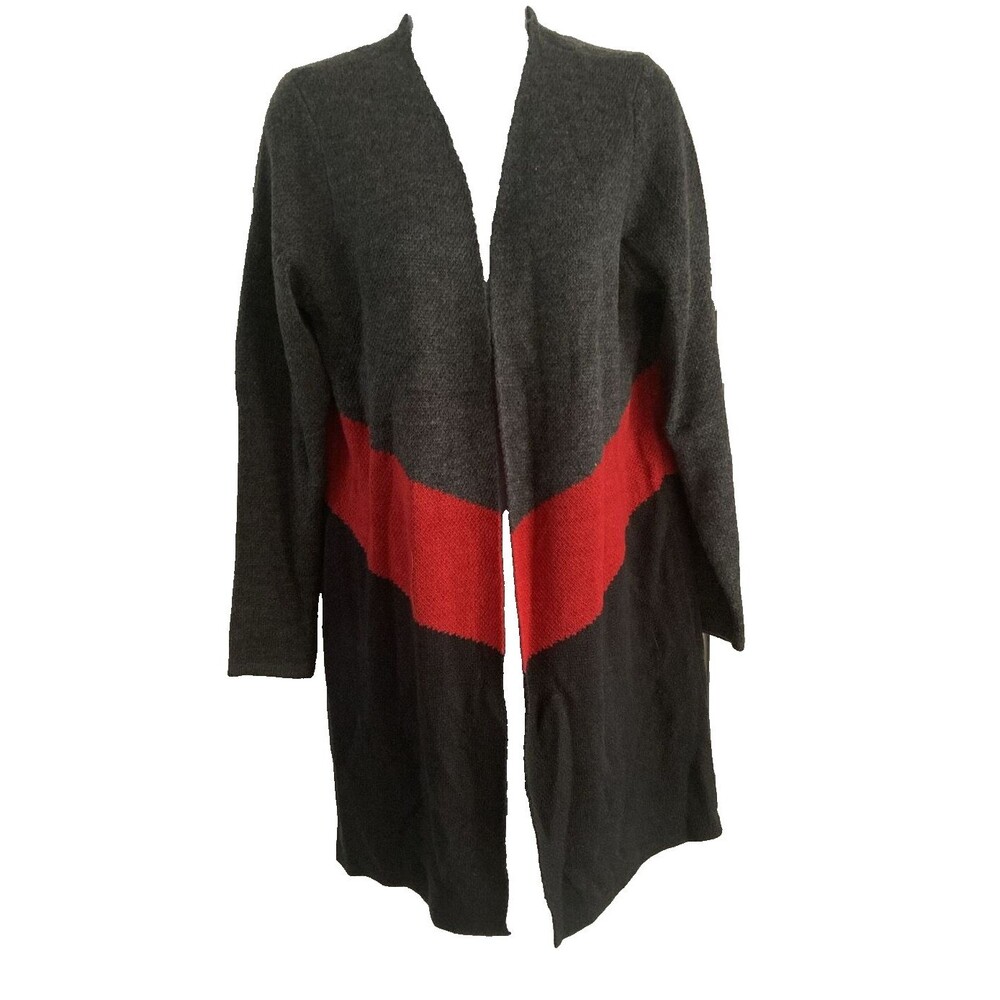 Apt 9 Acrylic Blend Open Front Sweater Jacket Cardigan Size S Colorblock NWT